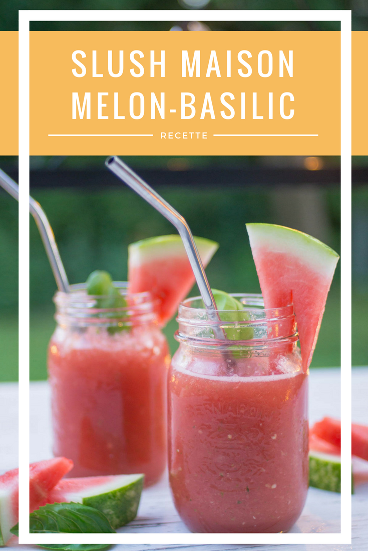 Recette maison de slush melon-basilic