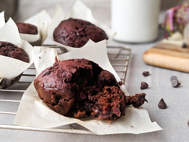 Recette de muffin à la betterave et chocolat